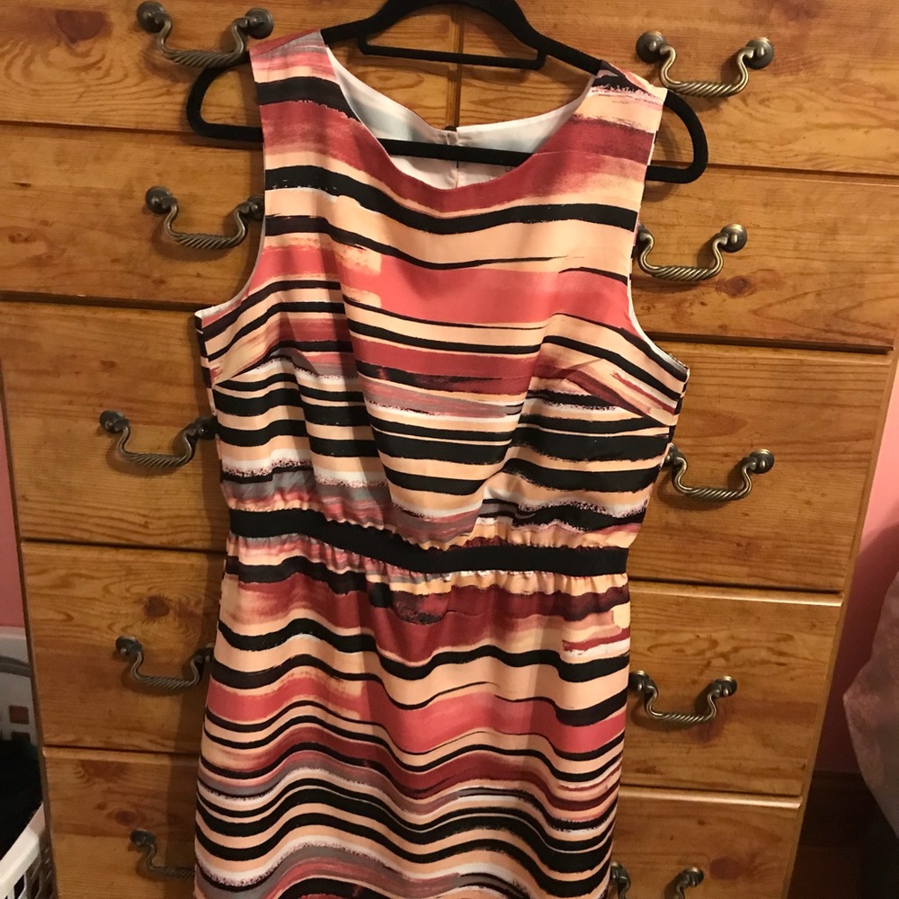 Striped pink and black loft dress